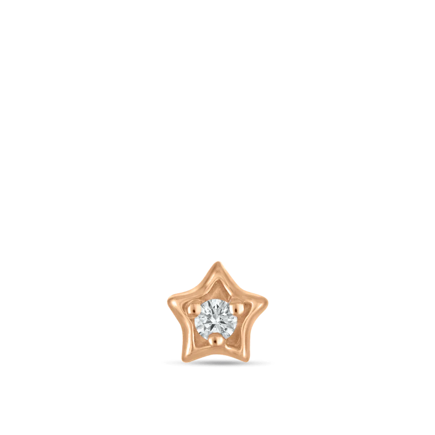 Diamond Solitaire Star Stud Earring - Image 13