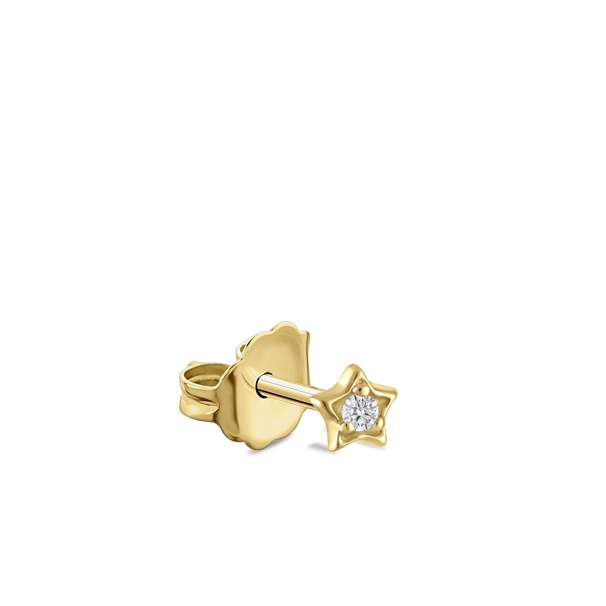 Diamond Solitaire Star Stud Earring - Image 17