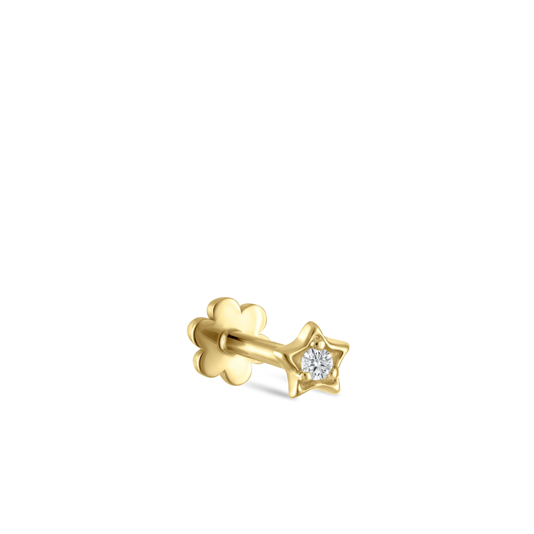 Diamond Solitaire Star Threaded Stud Earring - Image 20