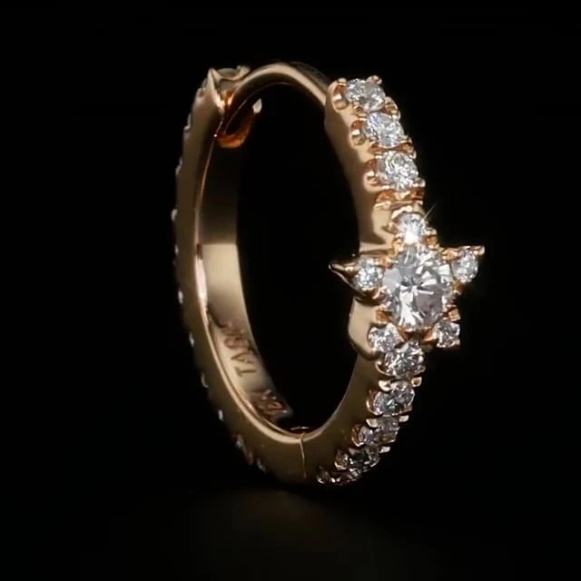 Diamond Star Eternity Hoop Earring - Image 42
