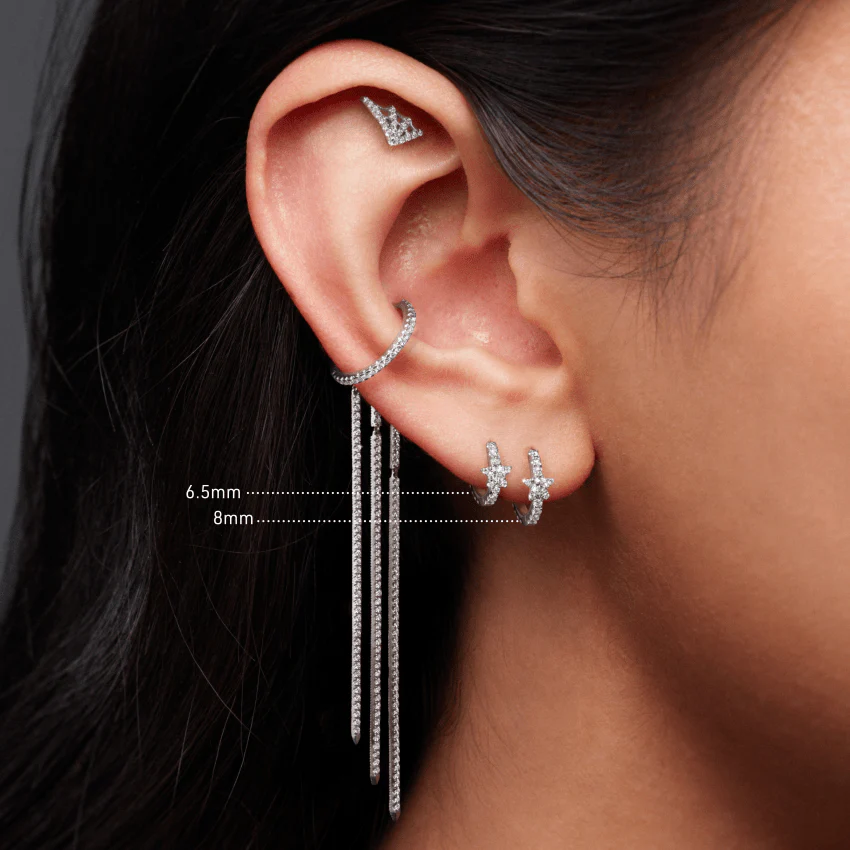 Diamond Star Eternity Hoop Earring - Image 5