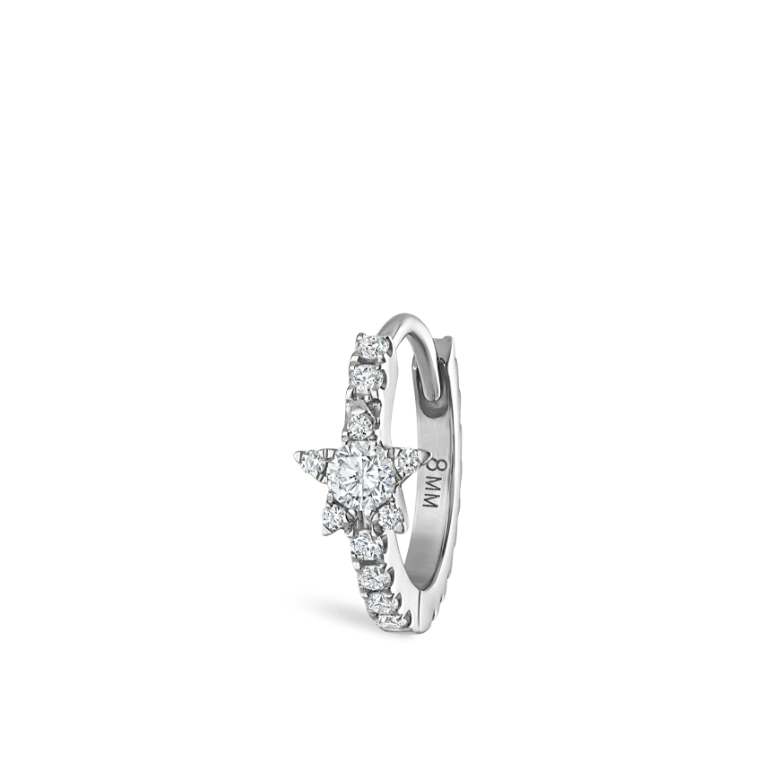 Diamond Star Eternity Hoop Earring - Image 6