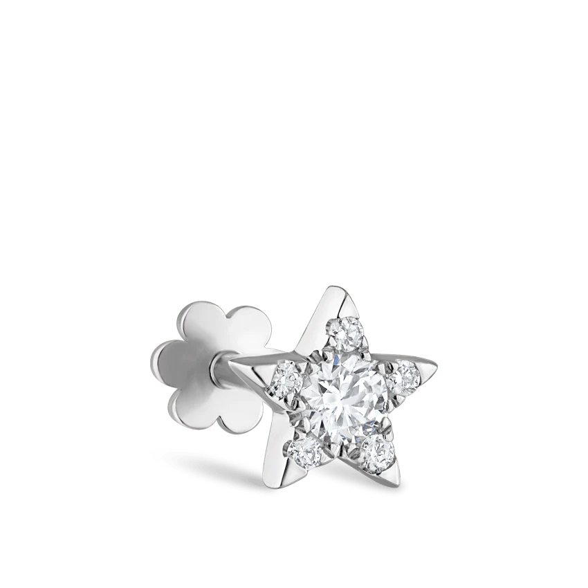 Diamond Star Threaded Stud Earring - Image 7