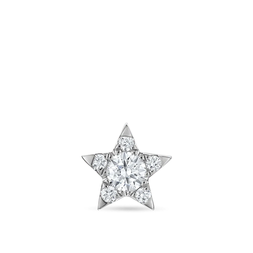 Diamond Star Threaded Stud Earring With Titanium Backing - Image 11