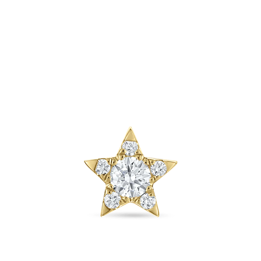 Diamond Star Threaded Stud Earring With Titanium Backing - Image 24