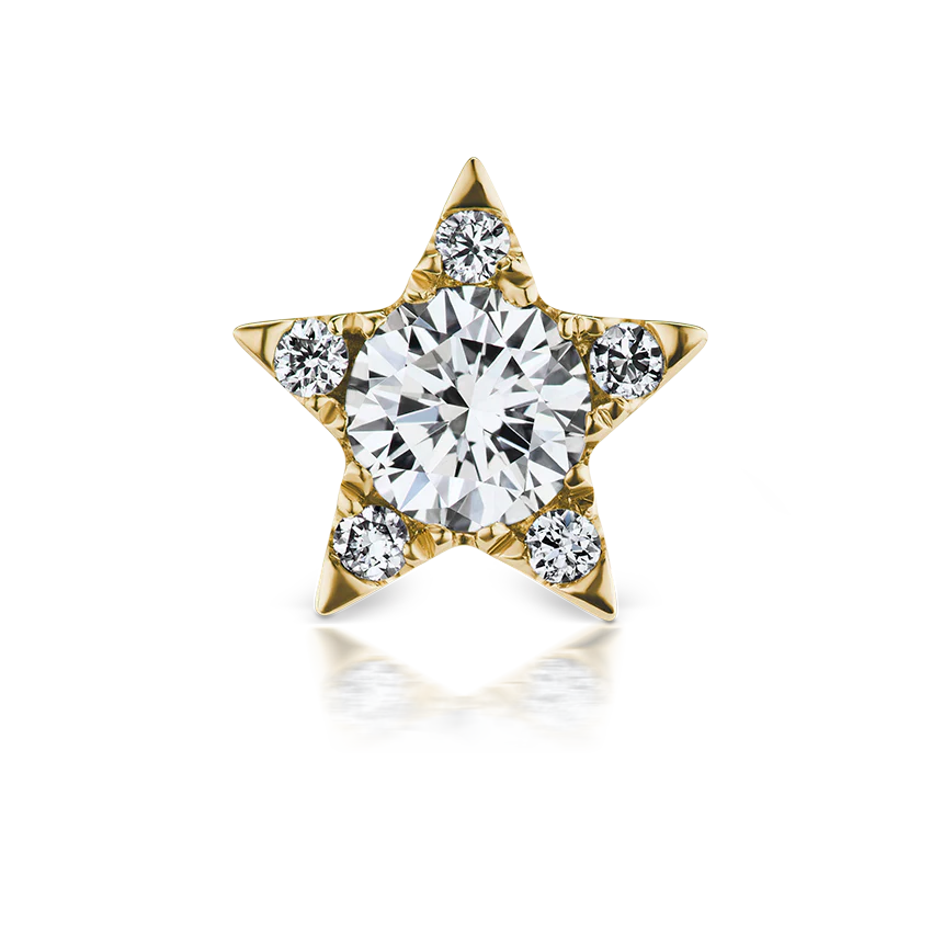 Diamond Star Threaded Stud Earring With Titanium Backing - Image 26