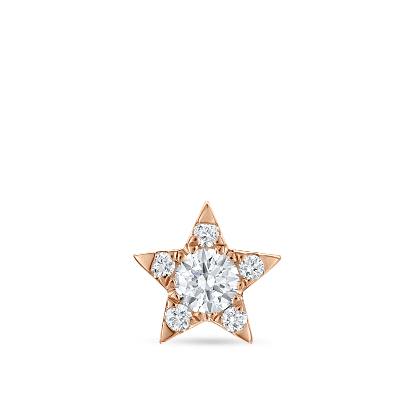Diamond Star Threaded Stud Earring With Titanium Backing - Image 37