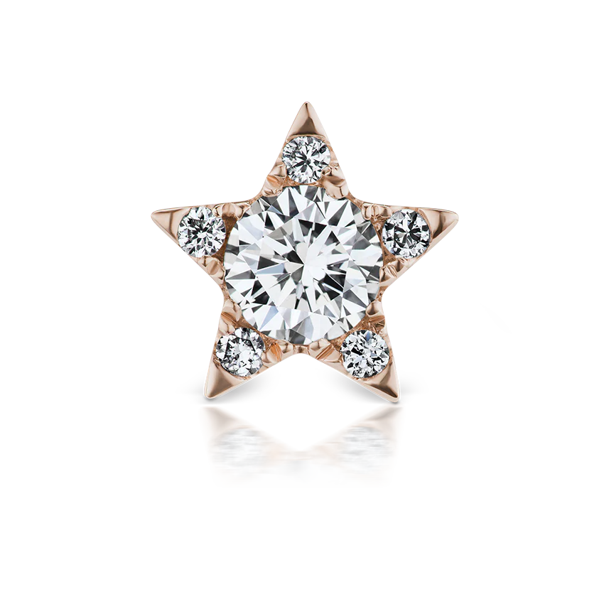 Diamond Star Threaded Stud Earring With Titanium Backing - Image 39