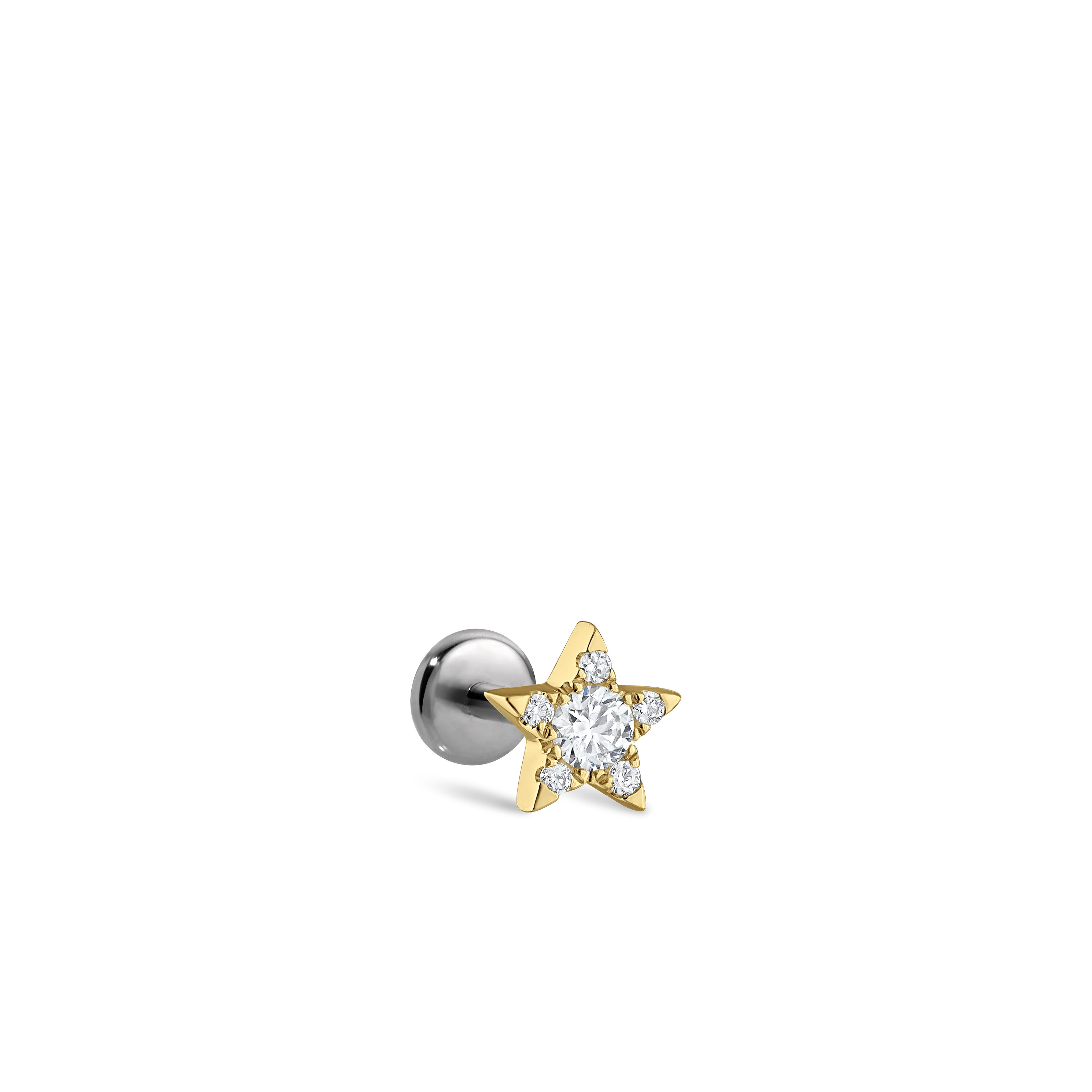 Diamond Star Threaded Stud Earring With Titanium Backing - Image 42