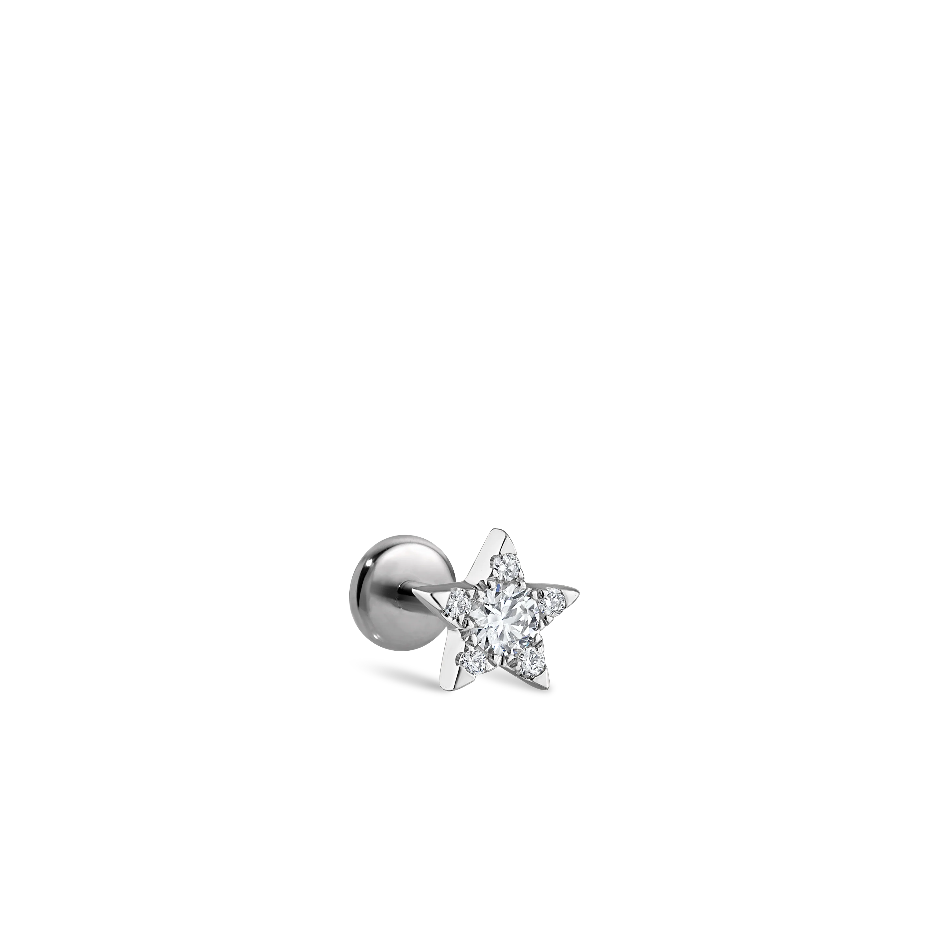 Diamond Star Threaded Stud Earring With Titanium Backing - Image 44