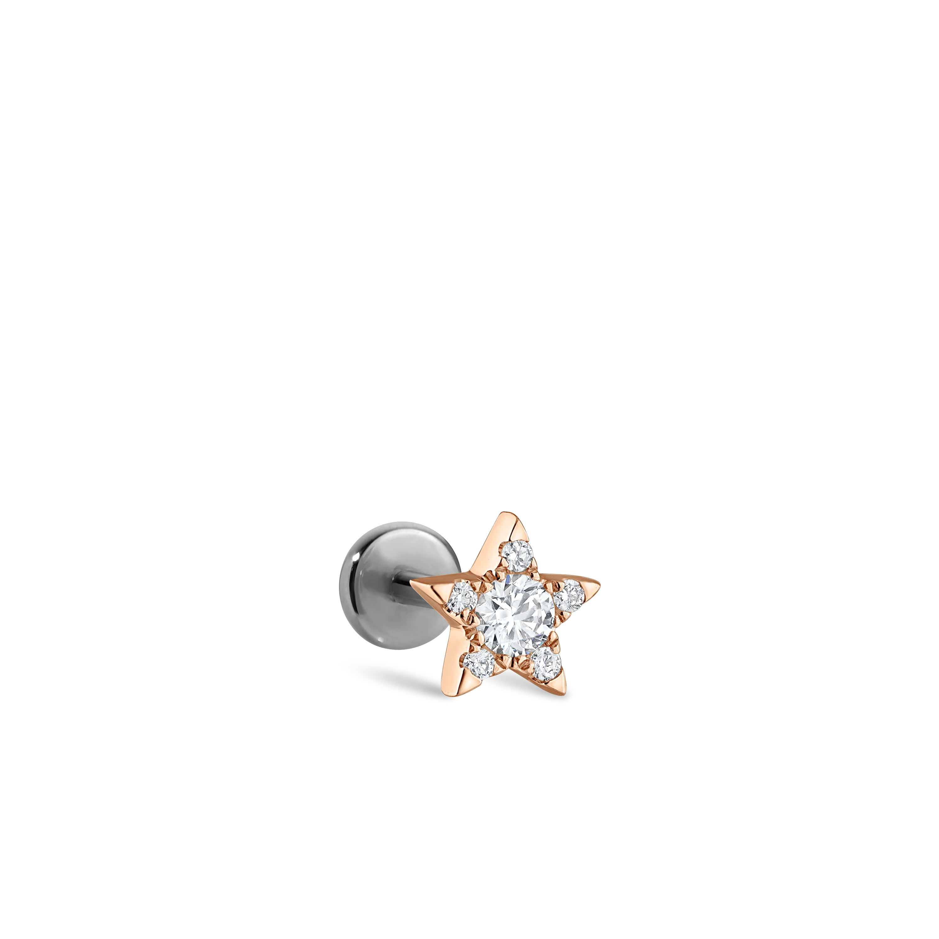 Diamond Star Threaded Stud Earring With Titanium Backing - Image 47