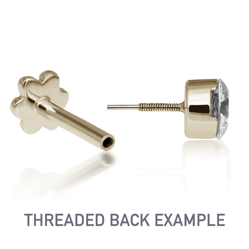 Diamond Tash Tiara Threaded Stud Earring With Titanium Backing - Image 6