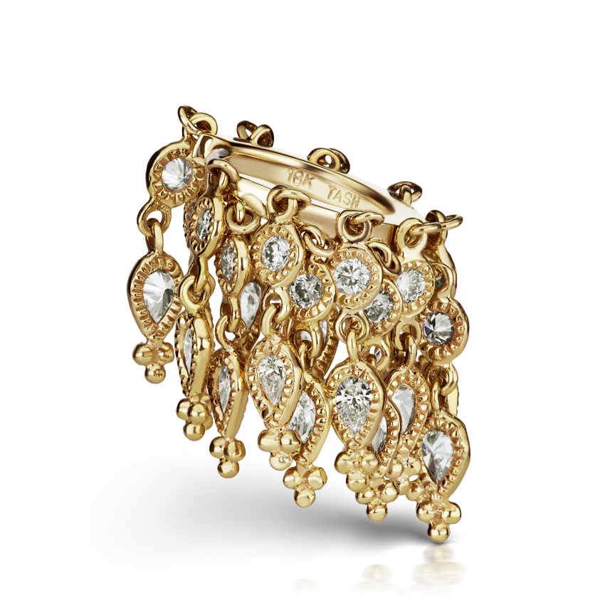 Diamond Tassel Eternity Hoop Earring - Image 15