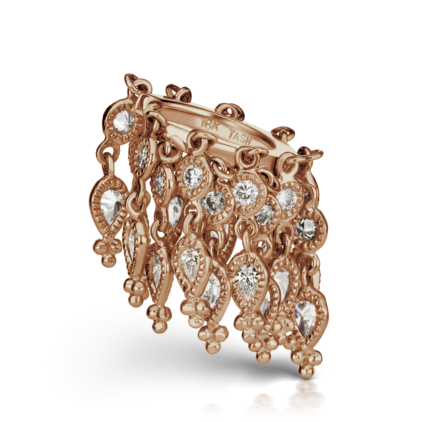 Diamond Tassel Eternity Hoop Earring - Image 23