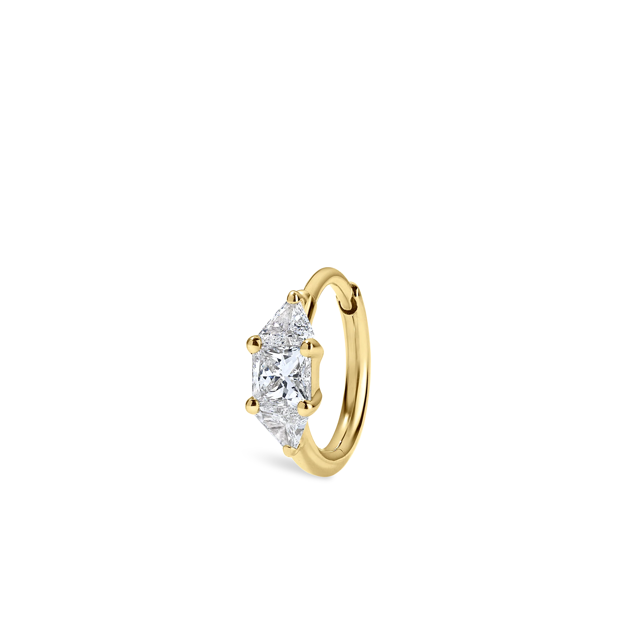 3mm Diamond Princess Triangle Hoop Earring (Non-Rotating) - Image 37