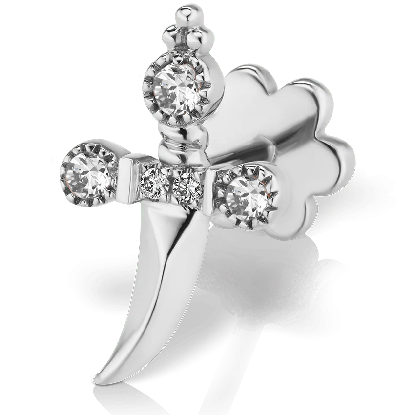 Diamond Trinity Hilt Dagger Threaded Stud With Titanium Backing - Image 2