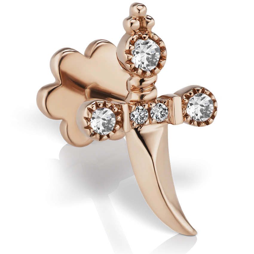 Diamond Trinity Hilt Dagger Threaded Stud With Titanium Backing - Image 7