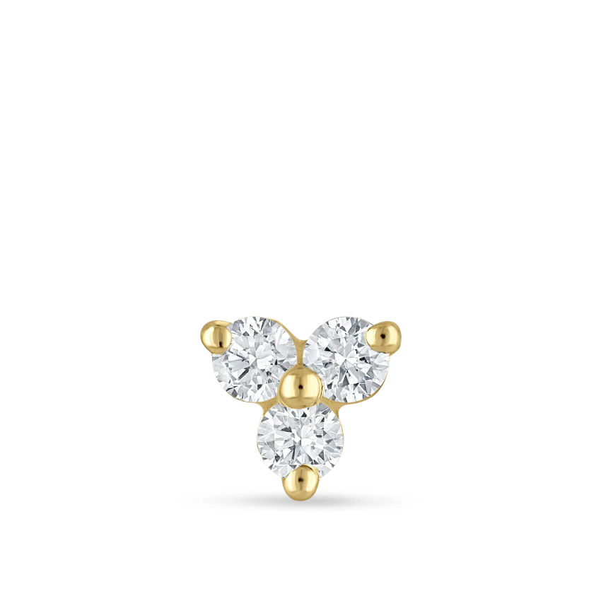 Diamond Trinity Stud Earring - Image 13