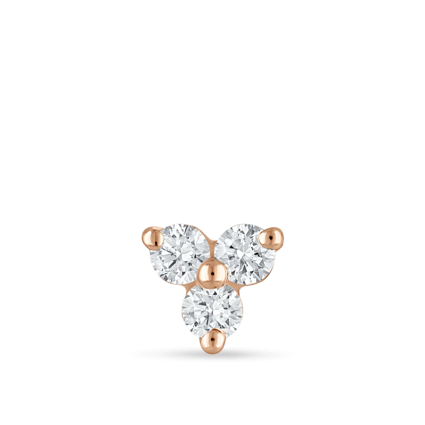 Diamond Trinity Threaded Stud Earring With Titanium Backing - Image 22