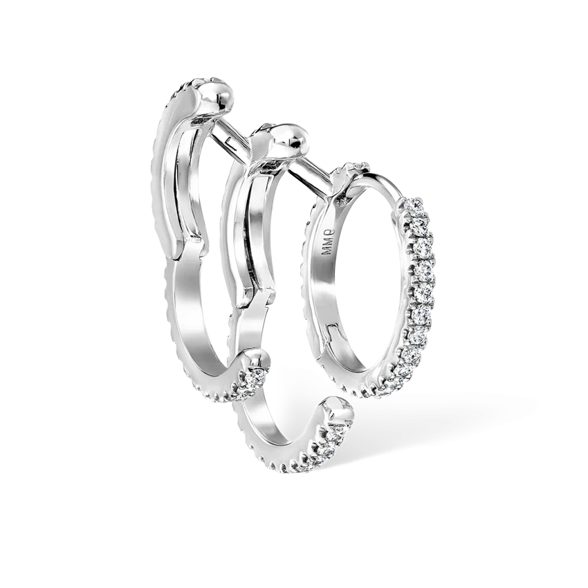 Diamond Triple Linked Eternity Hoop Earring and Cuffs - Image 10