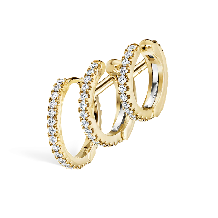 Diamond Triple Linked Eternity Hoop Earring and Cuffs - Image 13