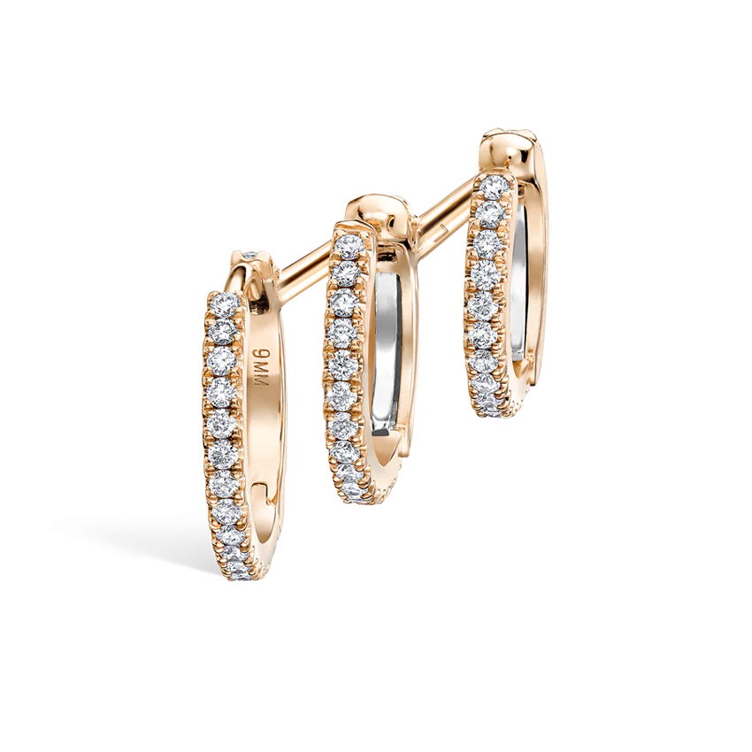Diamond Triple Linked Eternity Hoop Earring and Cuffs - Image 25
