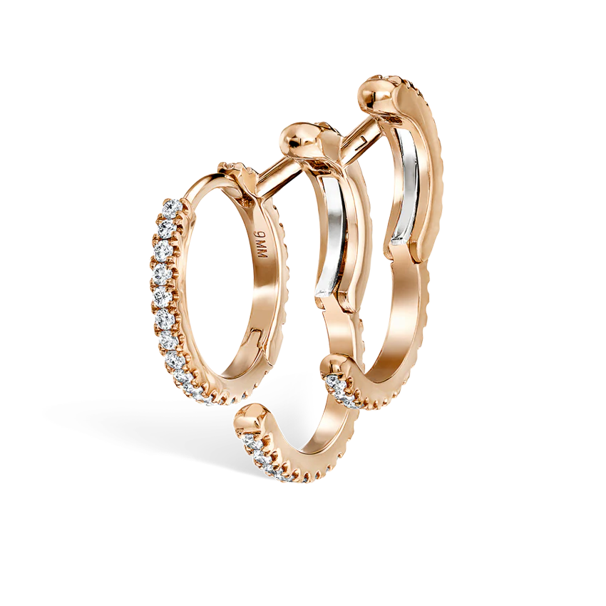 Diamond Triple Linked Eternity Hoop Earring and Cuffs - Image 26
