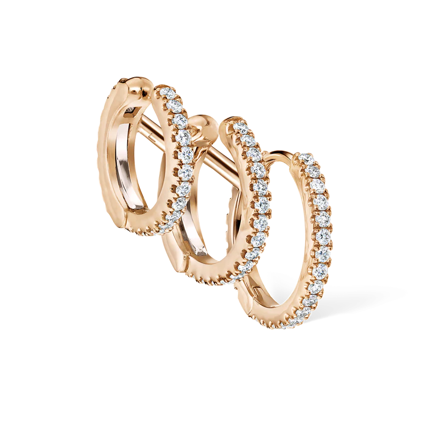 Diamond Triple Linked Eternity Hoop Earring and Cuffs - Image 29