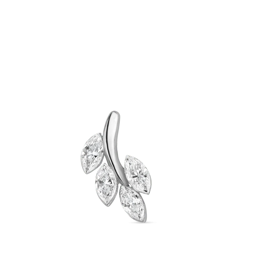 Diamond Vine Threaded Stud Earring With Titanium Backing - Image 13