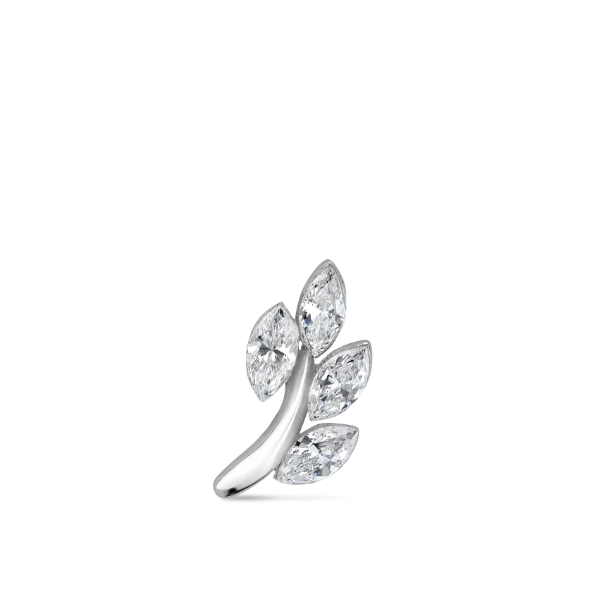Diamond Vine Threaded Stud Earring With Titanium Backing - Image 15