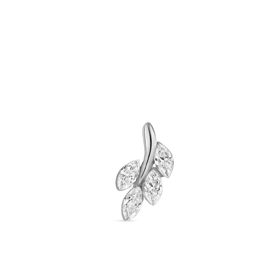 Diamond Vine Threaded Stud Earring With Titanium Backing - Image 20