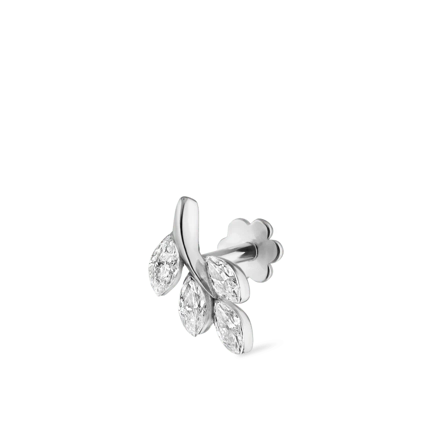 Diamond Vine Threaded Stud Earring With Titanium Backing - Image 29