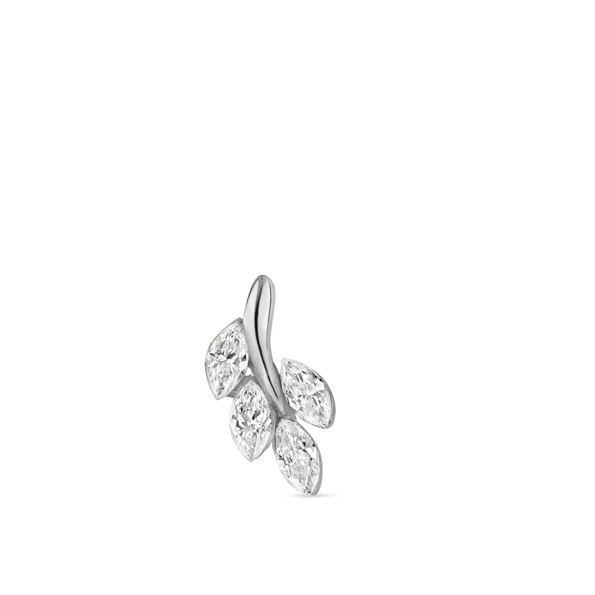 Diamond Vine Threaded Stud Earring With Titanium Backing - Image 30