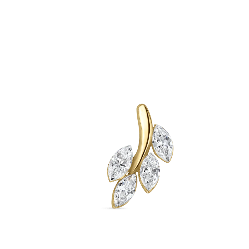 Diamond Vine Threaded Stud Earring With Titanium Backing - Image 37