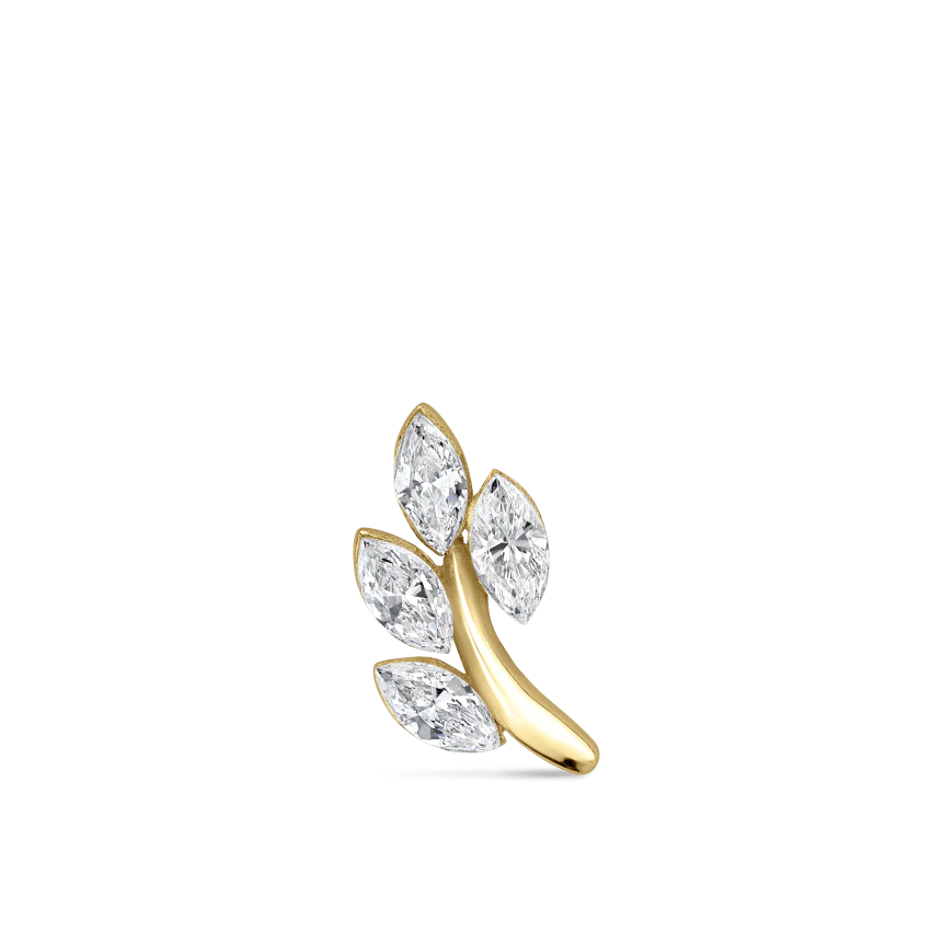 Diamond Vine Threaded Stud Earring With Titanium Backing - Image 39