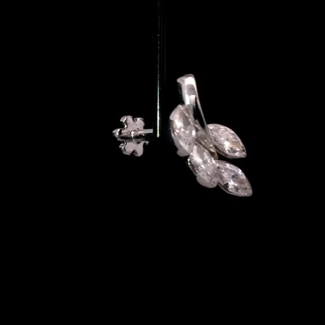 Diamond Vine Threaded Stud Earring With Titanium Backing - Image 42