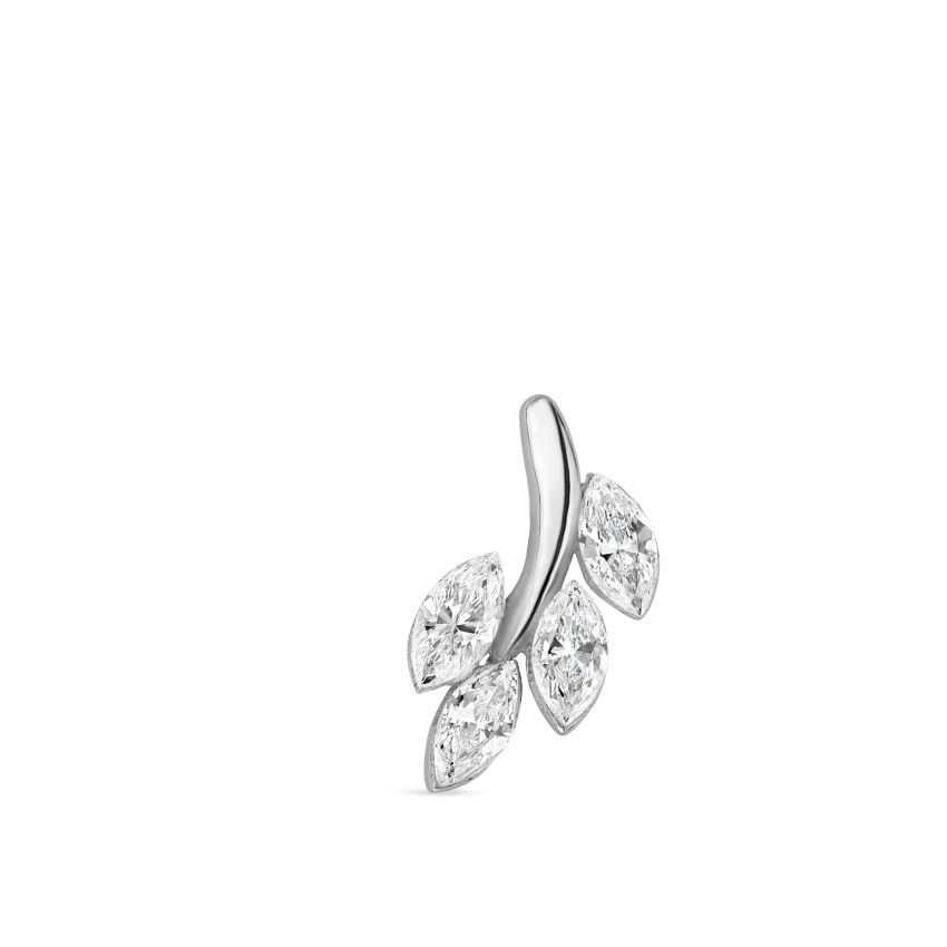 Diamond Vine Threaded Stud Earring With Titanium Backing - Image 4