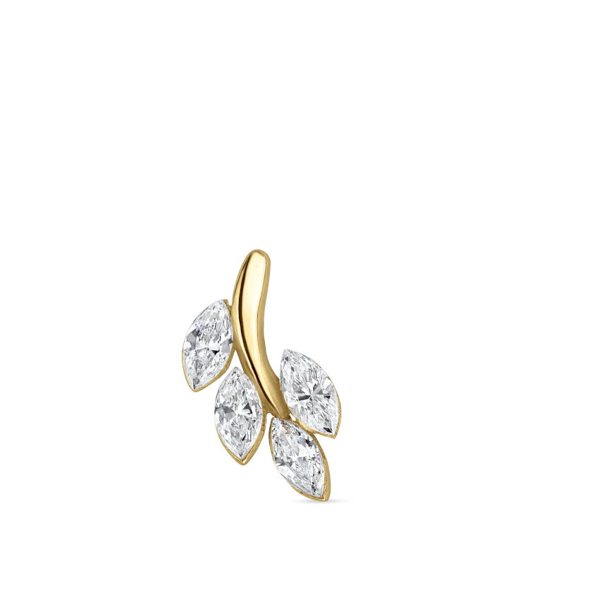Diamond Vine Threaded Stud Earring With Titanium Backing - Image 44