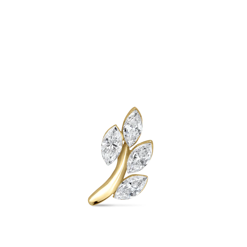Diamond Vine Threaded Stud Earring With Titanium Backing - Image 46