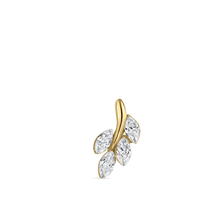 Diamond Vine Threaded Stud Earring With Titanium Backing - Image 51