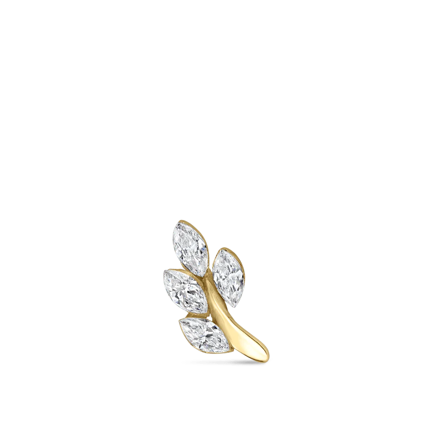 Diamond Vine Threaded Stud Earring With Titanium Backing - Image 53