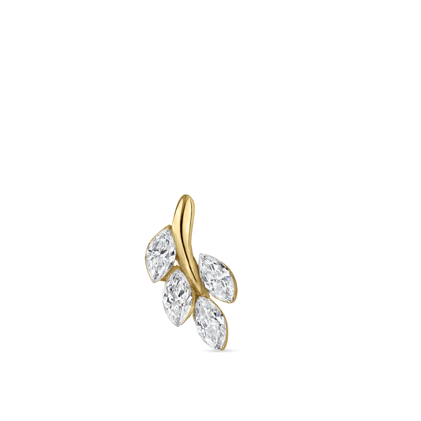 Diamond Vine Threaded Stud Earring With Titanium Backing - Image 60
