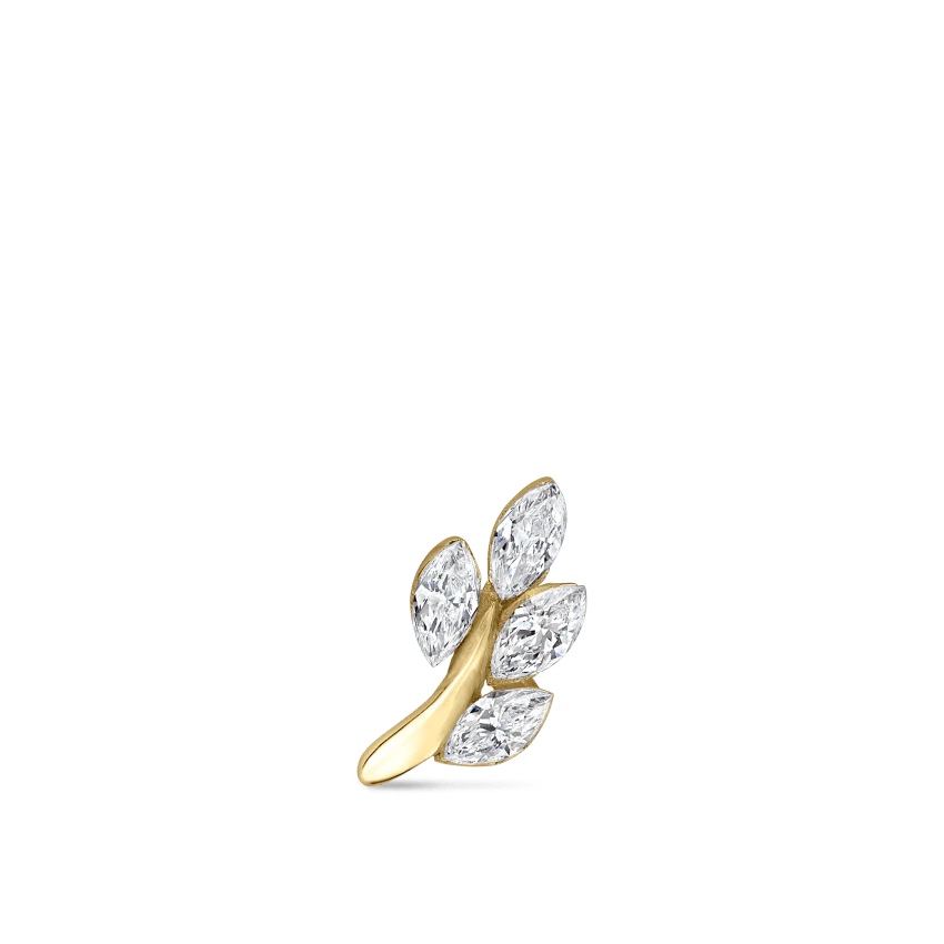 Diamond Vine Threaded Stud Earring With Titanium Backing - Image 62