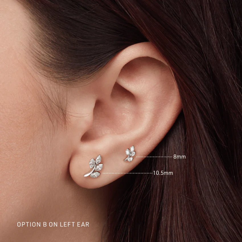 Diamond Vine Threaded Stud Earring With Titanium Backing - Image 64