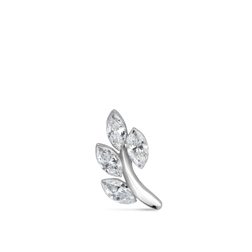 Diamond Vine Threaded Stud Earring With Titanium Backing - Image 6