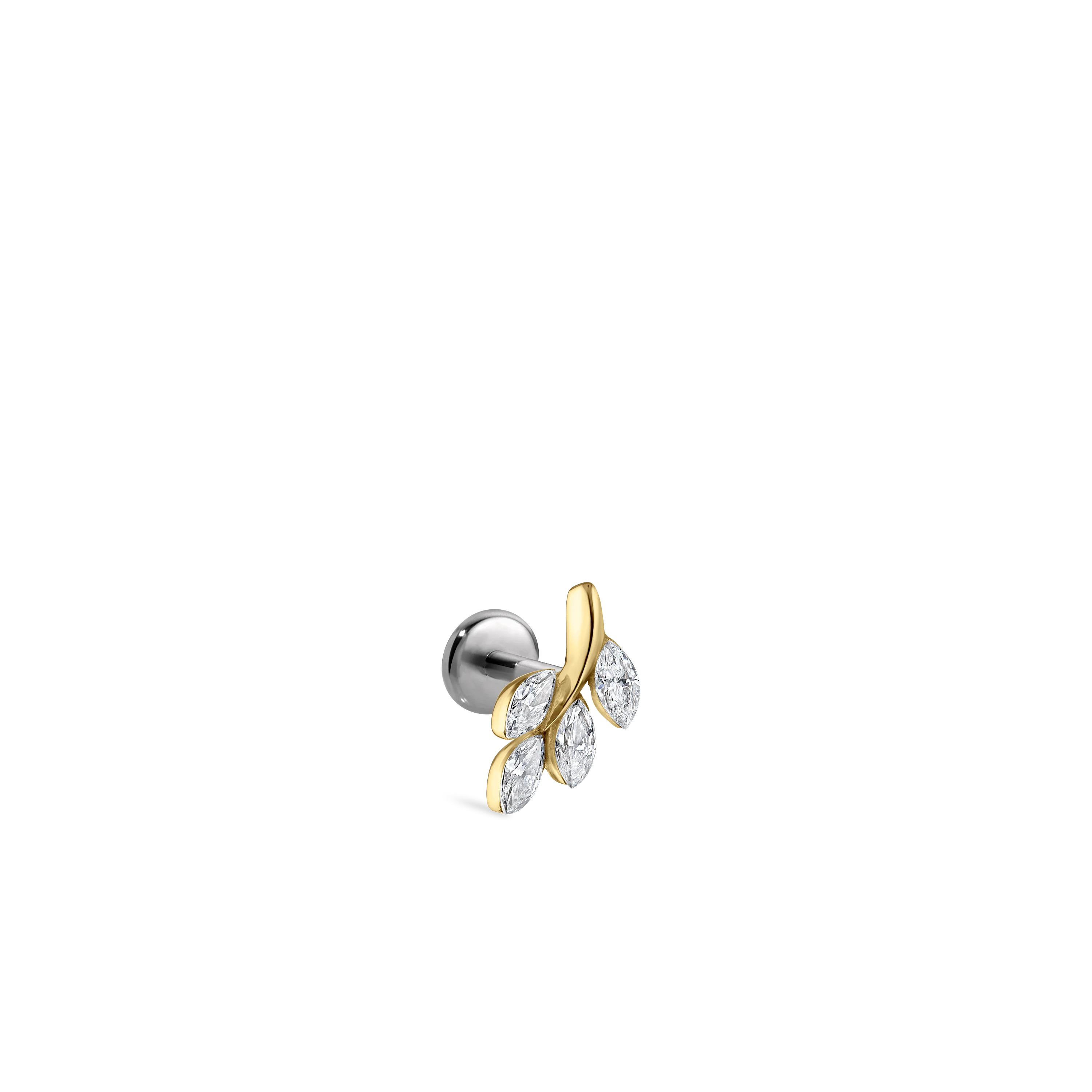 Diamond Vine Threaded Stud Earring With Titanium Backing - Image 67