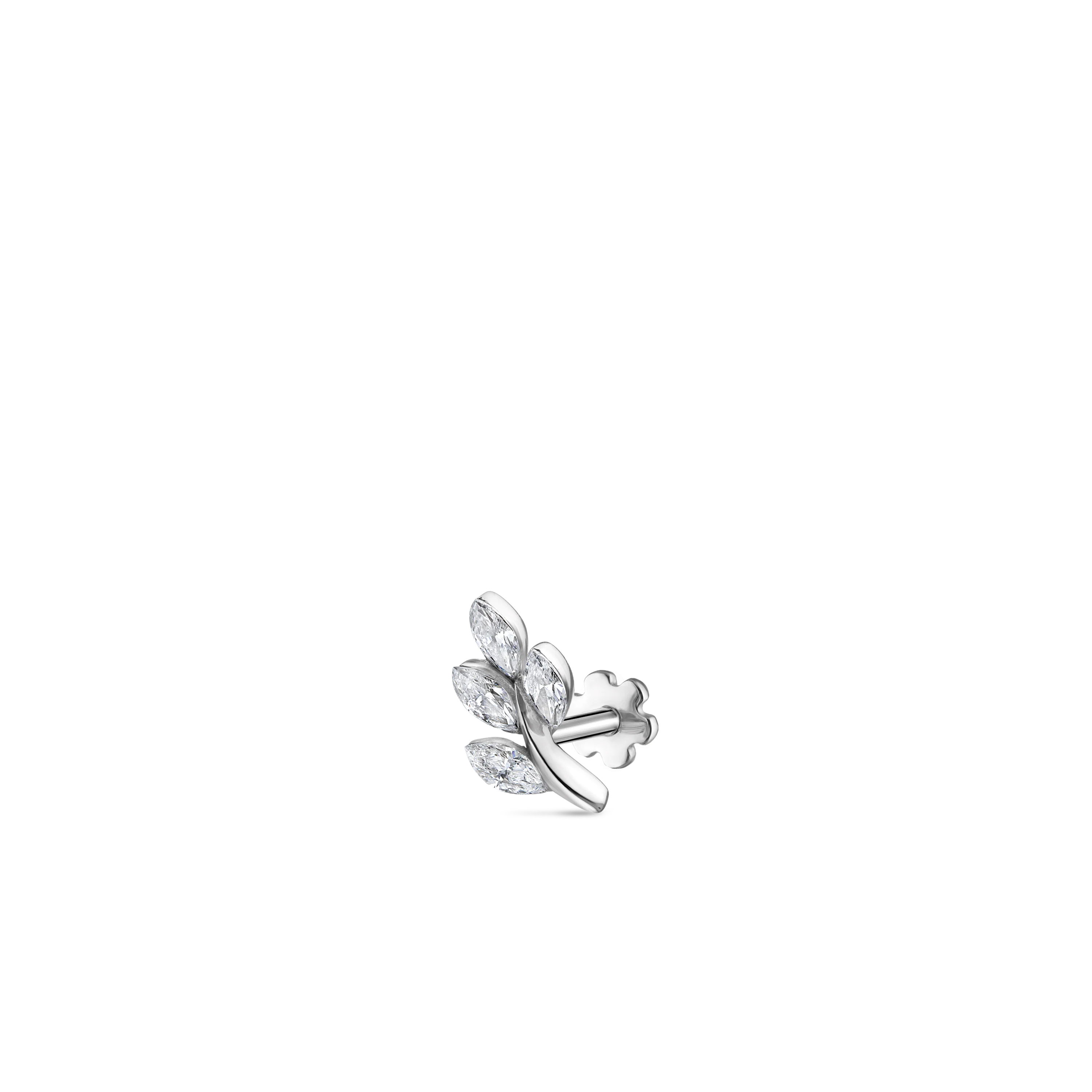Diamond Vine Threaded Stud Earring With Titanium Backing - Image 69