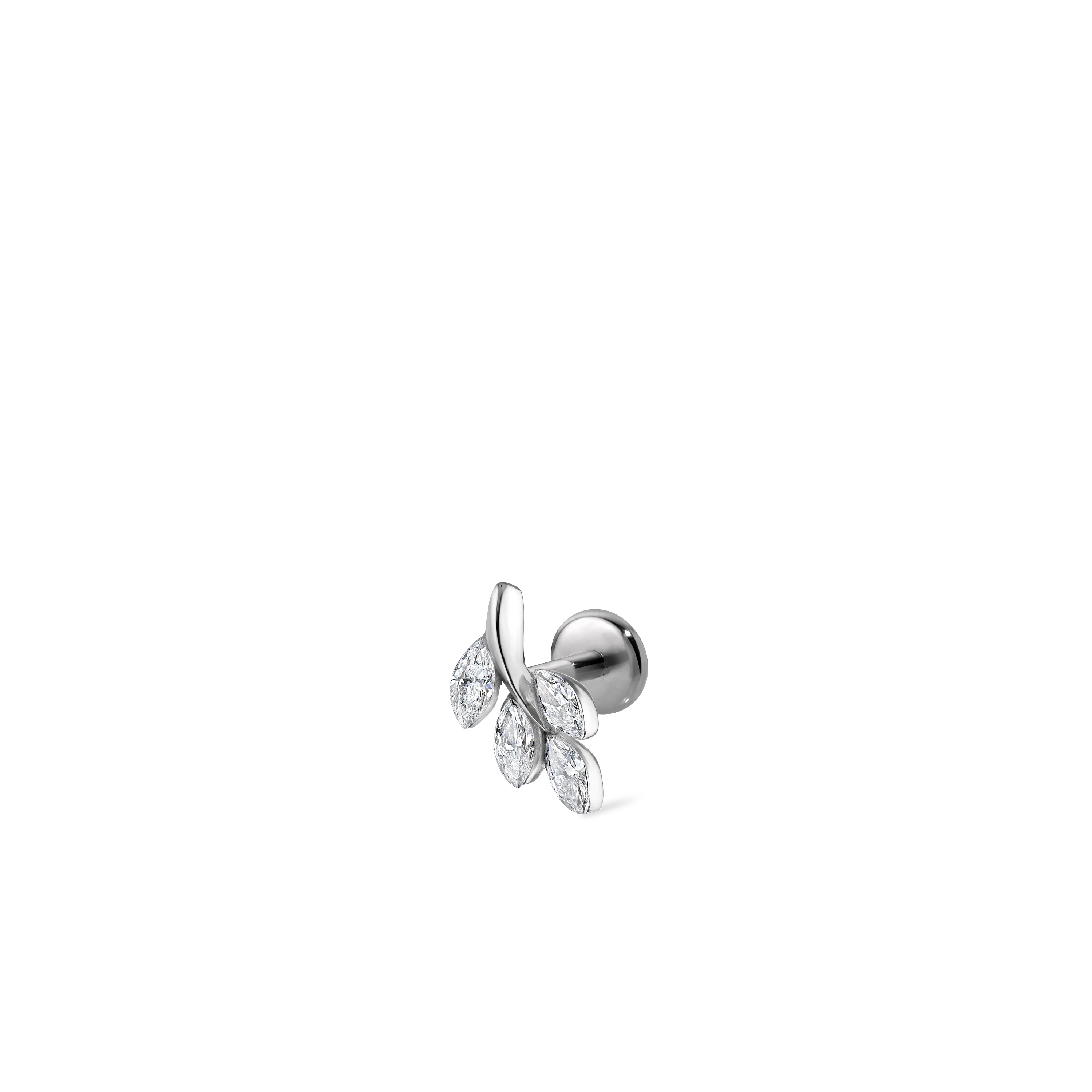 Diamond Vine Threaded Stud Earring With Titanium Backing - Image 70