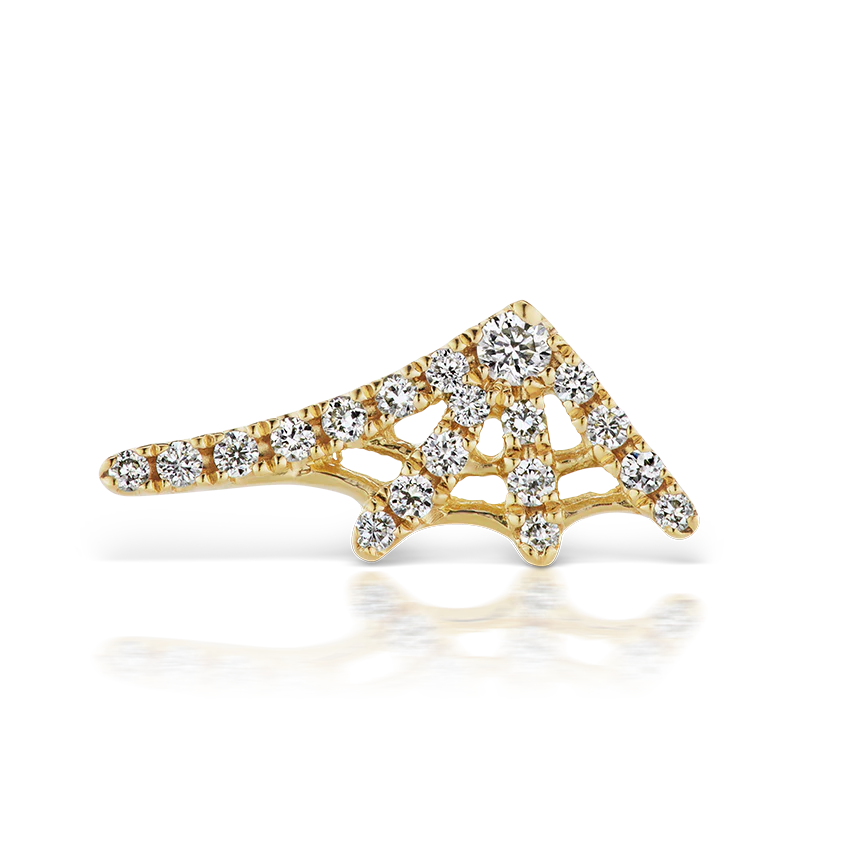 Diamond Web Stud Earring - Image 10