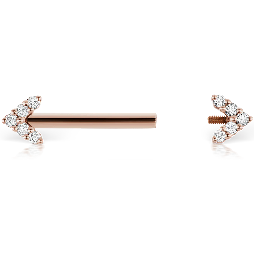 Double Diamond Arrow Nipple Barbell - Image 109